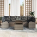Conjunto Sofá Jardín 8 Piezas con Cojines Gris Ratán