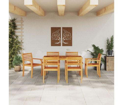 Conjunto de Comedor de Jardín de 7 Piezas de Madera Maciza de Acacia