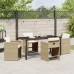 Set de Comedor de Jardín  de 5 Piezas con Cojines - Poliratán Beige