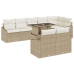Conjunto de Sofás de Jardín  de 9 piezas con Cojines Beige