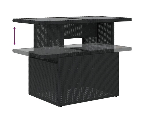 Conjunto de Sofá de 7 Piezas con Cojines Ratán Negro