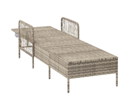 Tumbona Gris claro Ratán PE 157 x 55 x 92 cm Plegable Tumbona