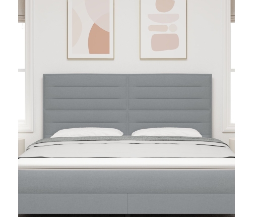 Cabecero LED Diseño Líneas Gris Claro 90 cm Tela