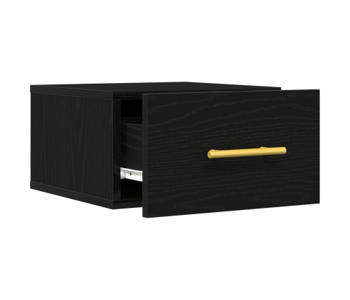 Cabinet de Noche Wall-Mounted Negro Roble 35x35x20 cm