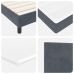 Cama con Box Spring y Colchón  Gris Oscuro 200x200 cm Terciopelo