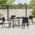 Conjunto de Comedor de Jardín  de 5 Piezas en Negro de Poliratán