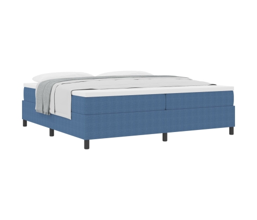 Cama con Somier de  Azul 200x200 cm Tela de Pana