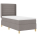 Cama con somier  y colchón Taupe 100x200 cm Tela