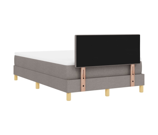 Cama Box Spring con Colchón Taupe 120x200 cm Tela