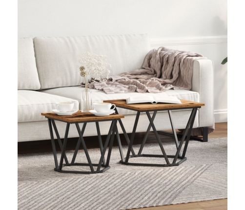 Mesa de Café  Madera Reciclada Metal, Madera Mediana Elegante