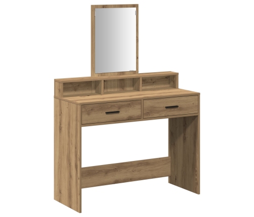 Mesa de maquillaje  con cajones de roble artesano 100x41x140 cm