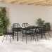 Juego de Comedor de Jardín  de 7 Piezas Poliratán Negro