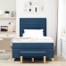 Cama con Sommier y Banco Azul 120x200 cm Tela
