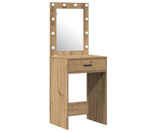 Set de Tocador de 2 Piezas con LED en Madera Elaborada de Roble Artesanal