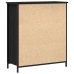 Aparador Negro de Roble 70x30x80 cm de Madera Ingenierizada y Acero