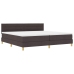 Cama con Box Spring  con Colchón Marrón Oscuro 200x200 cm Tela