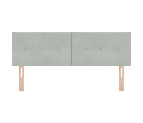 Cabecero de  con botones, tufted, gris claro, 140 cm, terciopelo