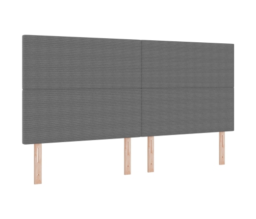 Cama con Somier  con Colchón Gris Claro 200x200 cm Tela de Pana