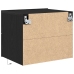 Cabinet de Noche  con LED Montado en la Pared Roble Negro 50x39x41 cm