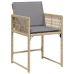 Conjunto de Comedor de Jardín  de 9 Piezas con Cojines Beige Ratán Poliéster