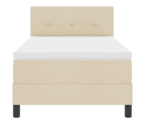 Marco de Cama  con Colchón Beige Tela 90 x 200 cm Colchón de Cama