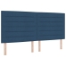 Cama Box Spring con Colchón y Banco Azul 200x200 cm Tela