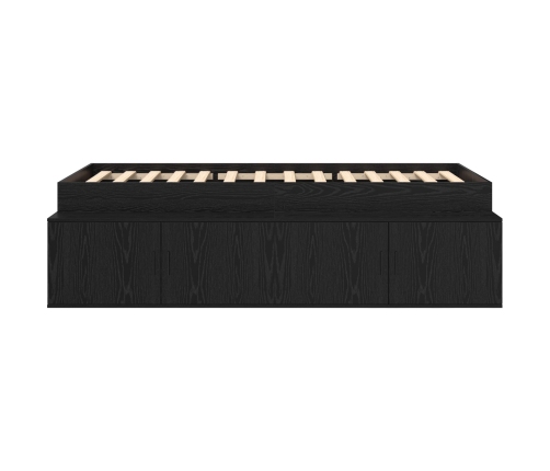 Estructura de Cama con Almacenamiento  Roble Negro 90x190 cm