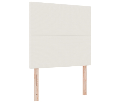 Cama con Base de Resorte  con Colchón Crema 120x200 cm Tela de Pana
