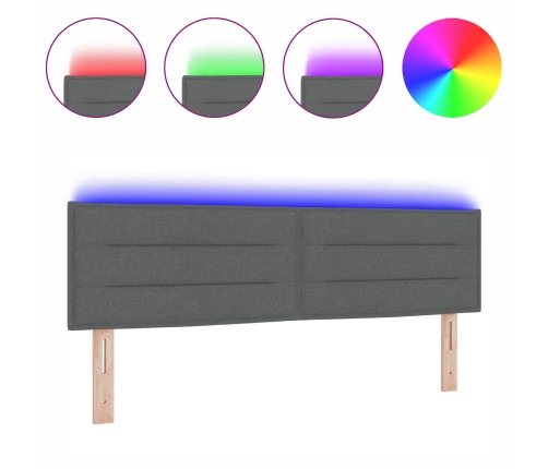 Cabecero Diseño Líneas Gris Oscuro 80 cm Tela