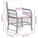 Conjunto de comedor de jardín  de 3 piezas con cojines de rattan polivinílico marrón