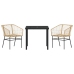 Set de Comedor de Jardín  de 3 Piezas Marrón Poliratán