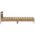 Cama  con luces LED en roble artesanal 90x190 cm de madera compuesta