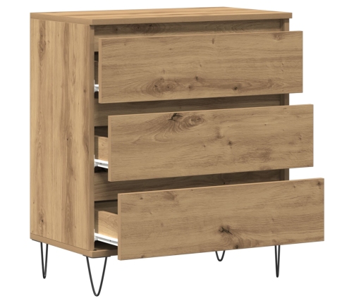 Aparador con Cajones de Roble Artesanal 60x35x70 cm Madera Engineered