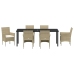 Conjunto de Comedor de Jardín de 7 Piezas  Beige Ratán Polimérico