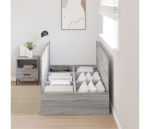 Estructura de cama de almacenamiento  Gris Sonoma 100x200 cm