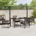 Conjunto de Comedor de Jardín  de 5 Piezas con Cojines Marrón Ratán Sintético
