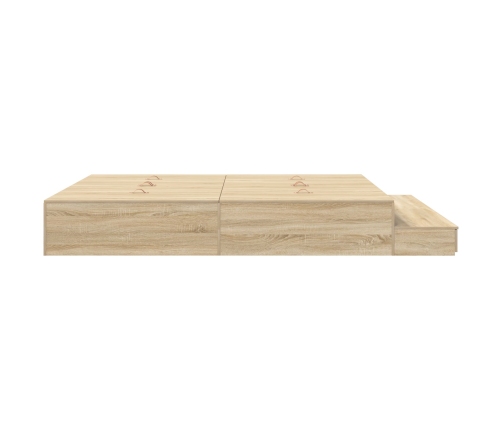 Estructura de Cama con Almacenamiento  Marrón Madera Fuerte