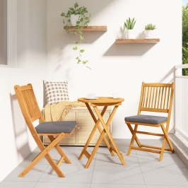 Conjunto de Bistro de Jardín  de 3 Piezas - Madera de Acacia Sólida