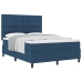 Cama Box Spring con Colchón Azul 160x200 cm de Tela