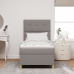 Cama Base Tapizada con Colchón Taupe 100x200 cm Tela