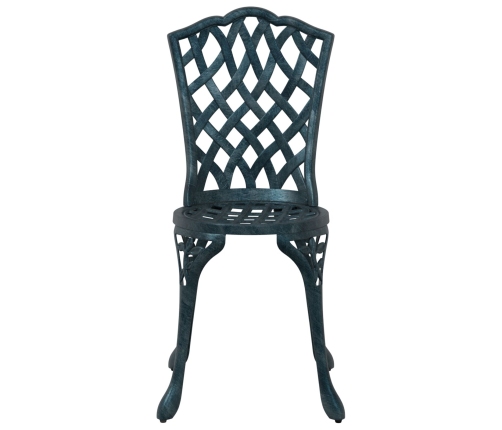 Conjunto de bistro de jardín de 3 piezas  Verde de aluminio fundido