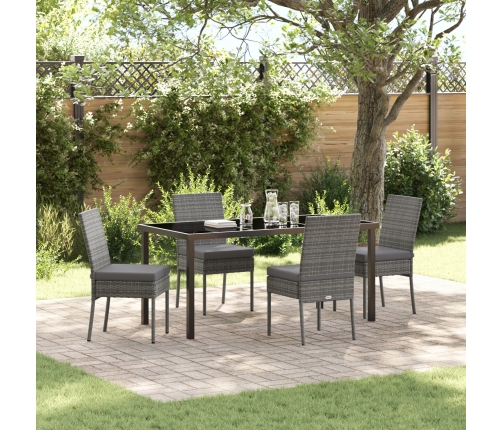 Set de Comedor de Jardín de 5 Piezas  Gris Poliratán