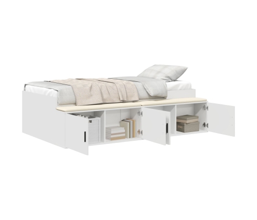 Estructura de Cama de Almacenamiento Blanca 75x190 cm