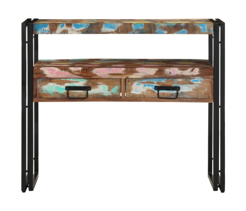 Mesas Auxiliares  Multicolor 90x33x75 cm de Madera Sólida Recuperada y Metal