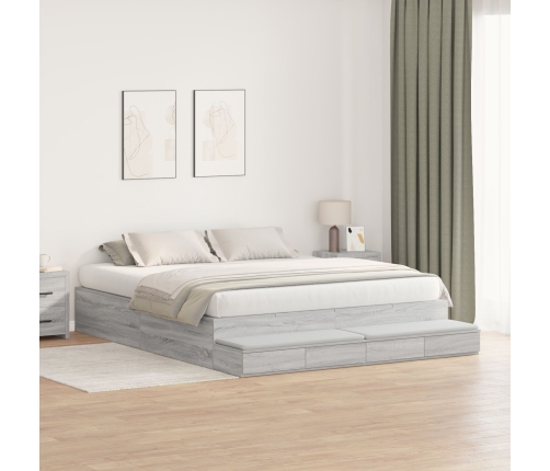 Estructura de Cama  Gris Sonoma 200x200 cm