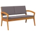 Banco de jardín  con cojines 115x70x72 cm de madera sólida de acacia