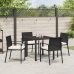 Conjunto de comedor de jardín de 5 piezas Poliratán negro