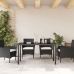 Mesa de Jardín  Negra 140x80x73 cm Vidrio Templado