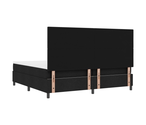 Cama con Base y Colchón Negro 200x200 cm Tela