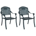 Sillas de Jardín  2 pcs Verde de Aluminio Fundido